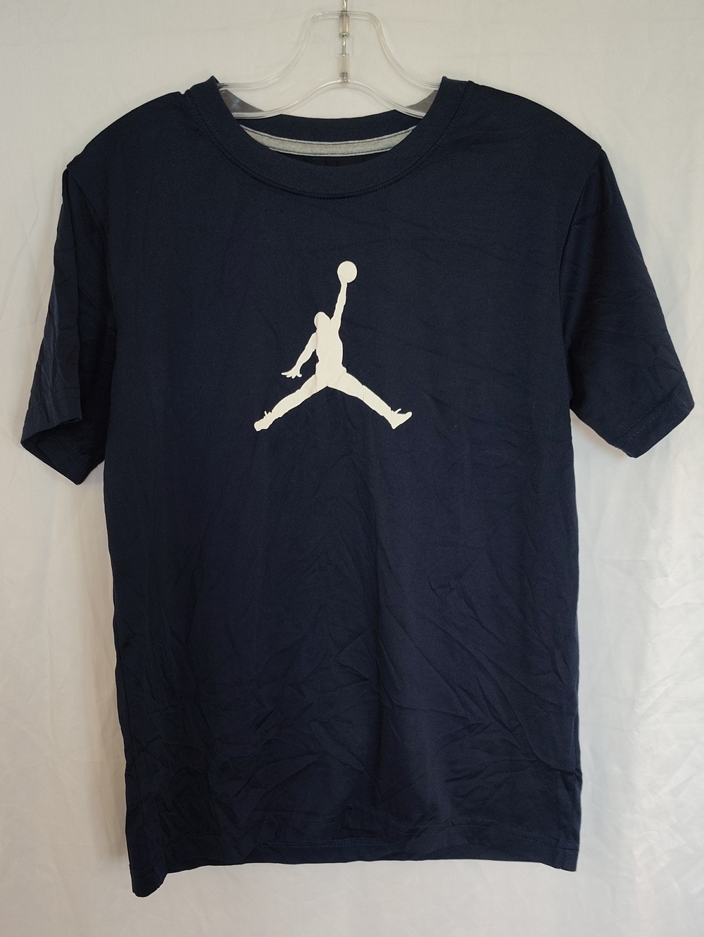 Jordan Boys Navy Tee with White Jumpman Logo